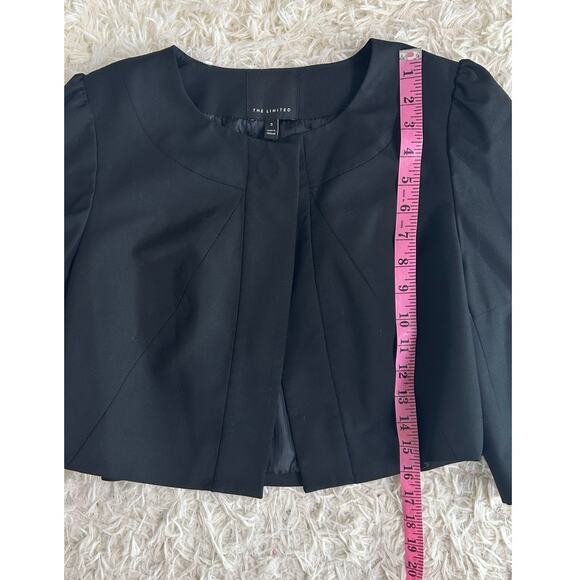 The Limited Women's Size S Black Button Neck Flare Sleeve Crop Jacket #0563 - Picture 10 of 12